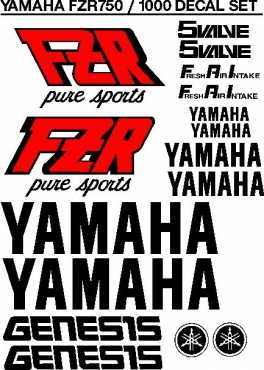 Yamaha FZR 1000 Pure Sports decals stickers graphics sets