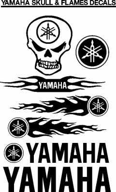 Yamaha skull and flame decals stickers graphics