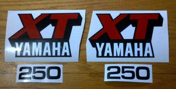 Yamaha XT 250 tank and side panel decals stickers kits