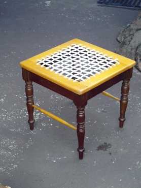 Yellow Wood and Imbuia Dressing Table Chair