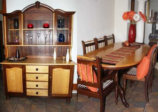 Yellow wood dinning room set