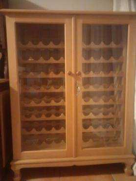 YELLOW WOOD WINE CUPBOARD