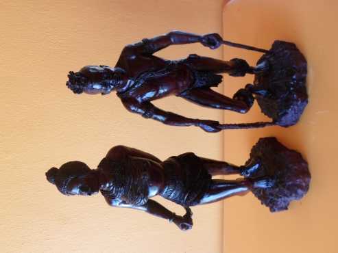 Zulu Warrior and Zulu woman African Art