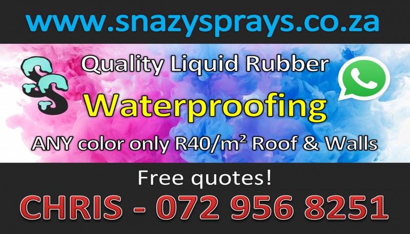 Strong Liquid Rubber Waterproofing - Any Color! - R40/m²